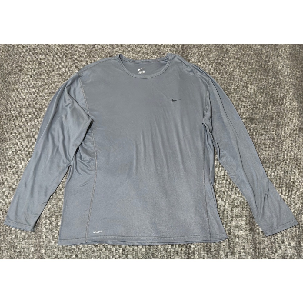 Nike Mens XXL Long Sleeve T-Shirt Grey Nike FIT Activewear